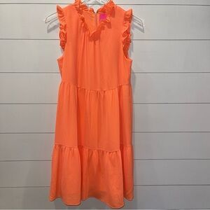 Lilly Pulitzer Jazzy Tangelo Orange Tiered Rubble Dress Womens Size Small